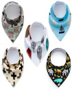 SET 3 Boys 5 Baby Bibs Bandana Handkerchief for Infant Drooling Teething Super Absorbent Bibs Age 0-24M